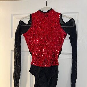 WEISSMAN Red Sequin Dance Costume